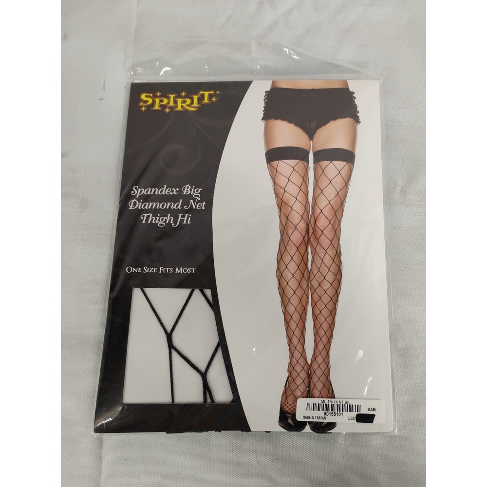 NIP Spirit Halloween Womens‎ Spandex Big Diamond Fish Net Thigh Hi High OSFM